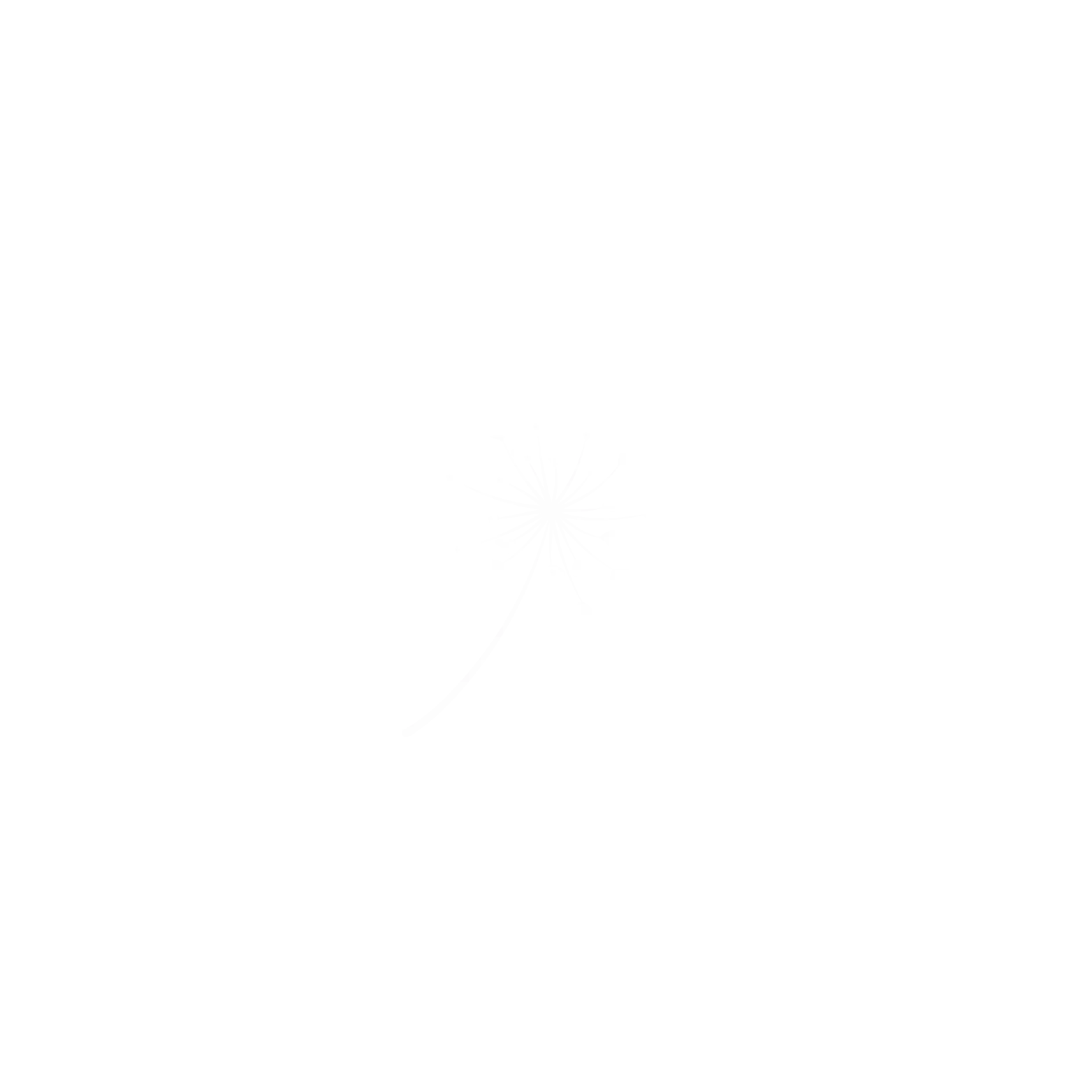 Dandelion and hearts in circular design.